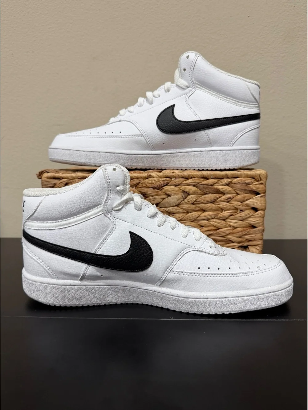 Size 10 - Nike Court Vision Mid Next Nature “White Black”